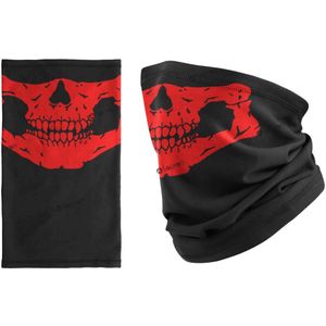 Skull masker - Bivakmasker - Skull shawl - Balaclava - Schedel shawl - Rood - Mondkap - Motormasker - Skimasker - Skull