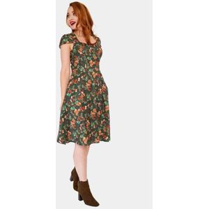 Voodoo Vixen - Woodland Print Flare jurk - S - Groen
