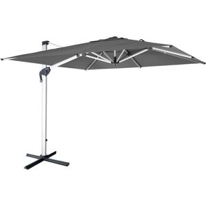 sweeek - Vierkante parasol 3x3m, polyester doek, geanodiseerd aluminium frame, hoes inbegrepen