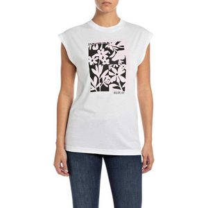 Replay W3624b.000.23612p T-shirt Met Korte Mouwen Wit XS Vrouw