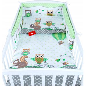 BabyLux Kinderbeddengoed Set 4 Stuks 100x135cm Katoen Groen