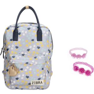 Zebra Rugzak Flowers lila Rugtas + armbandje