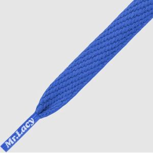 Mr. Lacy - Schoenveters - Veters - Sneakerveters  - Flatties - Plat - Blauw - Royal Blue - Veterlengte 130 cm – Breedte 10 mm