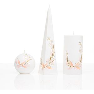 Kaarsen - Set Handgeschilderd - Bloemen - cadeau