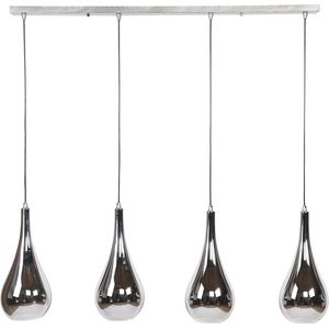 Design hanglamp metsilver drop | 130x20x150 cm | chroom glas | verstelbare hoogte | modern / industrieel | eetkamer / woonkamer | sfeerverlichting