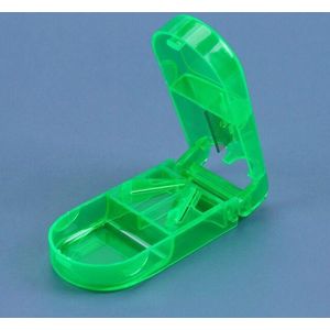 Pillensnijder - Pillendoos - Geneeskunde - Medicatie box - Medicijn doos - groen