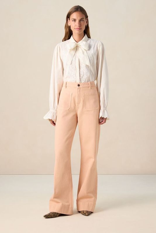 Sissy-Boy - Lichtoranje - High Waist Jeans - Met Opgestikte Zakken