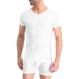 Noshirt Lite - Heren Ondershirt – Reguliere V-Hals – Supima Katoen - Dun & Onzichtbaar – Wit – Maat XL