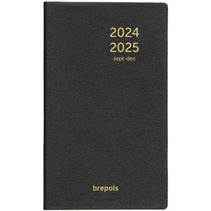 Brepols agenda 2024-2025 - 16 M - Interplan GENOVA - Weekoverzicht - Zwart - 9 x 16 cm