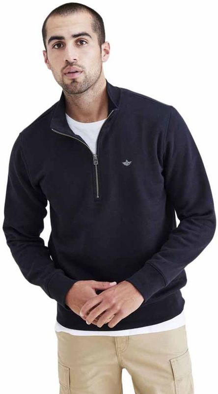 Dockers - T3 - Half Rits Trui - Zwart - Man