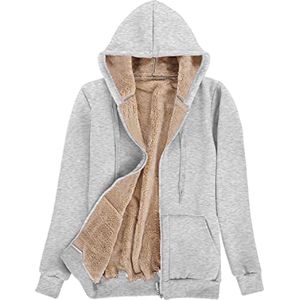 Dames Fleece Hoodie Sweatjack Met Rits