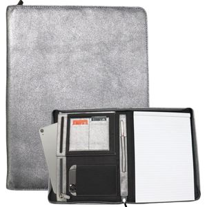 Safekeepers Map - Schrijfmap - Documentenmap - Ipad cover - A4 - Leer - Zilver