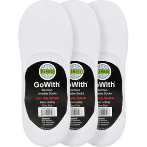 GoWith Bamboe Yoga en Pilates Sokken – 6 Paar Dames Sokken – Ademend en Comfortabel - Wit - 35-40