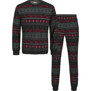 JACK&JONES - JACTRISTAN PRINTED LOUNGE SET W - Zwart - Lange Mouwen Shirts