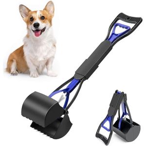 Draagbare poepschep voor honden - 60 cm opvouwbaar blauw .