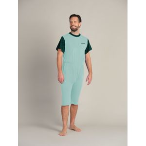 Jersey hansop | Rugritssluiting | Korte mouw | Korte pijpen  | Lichtgroen| XXXL