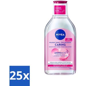 25 x NIVEA - Micellair Water - Essentials Verzachtend & Verzorgend - Voor droge huid - Met Amandelolie & Aminozuren - 400 ml - Gevoelige Huid - NIVEA Essentials - Make-up Remover