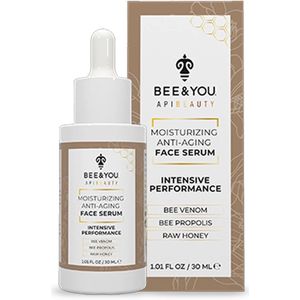 BEE&YOU Natuurlijke Anti-aging Gezichtsserum met Rijke Antioxidanten - Bijengif+ Propolis + Rauwe Honing + Hyaluronzuur - Diepe Hydratatie en Rimpelbehandeling - 30ml
