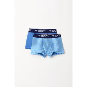 Woody Jongens Boxer duopack blauw uni + - maat 152/12J