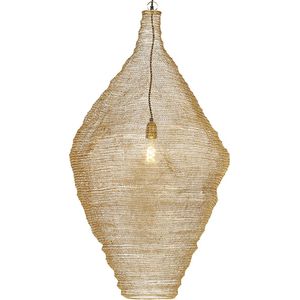 QAZQA nidum - Oosterse Grote hanglamp - 1 lichts - Ø 60 cm - Goud/messing - Woonkamer | Slaapkamer | Keuken