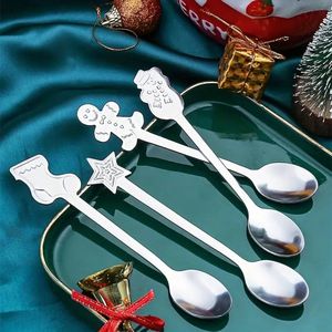 Kerstlepels / Kerstlepeltje / Koffielepel / 4 stuks / Grappige lepeltjes / Kerstbestek / Christmas spoon