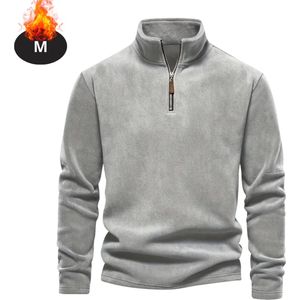 Nivard Quarter Zip Heren - Sweater - Sweaters - Hoodie - Warme Trui - Vest - Lang - Coltrui - Grijs - S