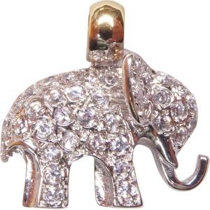 Gouden olifant hanger met zirkonia
