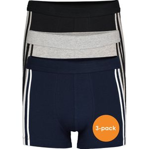 SCHIESSER 95/5 Stretch shorts (3-pack) - zwart - blauw en grijs - Maat: XL