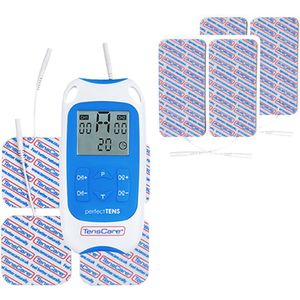 Perfect Tens met 50x100 mm Zelfklevende Elektroden – Complete Bundel voor Grotere Behandelzones - Klinisch Bewezen TENS-machine - Elektrotherapie