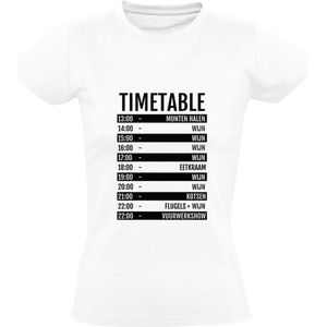 Timetable Festival wijn Dames T-shirt | Feest | Party | Kermis | Concert | Vrijgezellenfeest | Wijn | shirt