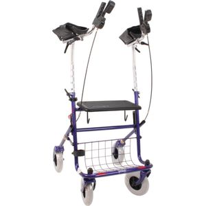 Premis Provo - Rollator - 2de Generatie - Metallic - Voorzien van Verkorte Onderarmschalen met Armbedjes 28 cm