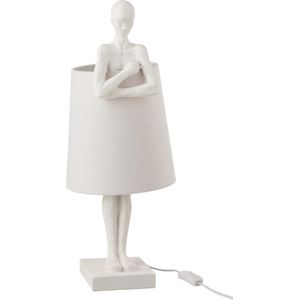 J-Line tafellamp figuur - polyresin - wit