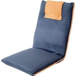 Vloerstoel met rugleuning Easy II - zitkussen & outdoor relaxstoel voor meditatie, yoga, camping of als gamingstoel voor tieners ontspanning - blauw