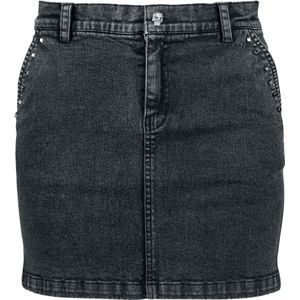 Rock Rebel by EMP korte donkergrijze rok met studs - Dames - S