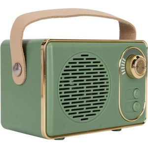 Retro bluetooth-speaker-Retro-speaker-Bluetooth 5.0-extra bas-groen