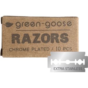 green-goose® Scheermesjes | 10 Stuks | voor Klassiek Scheren | Open Scheermes | Navulmesjes | Duurzaam Verpakt | Double Edge Blades