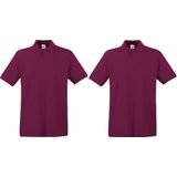 2-Pack maat L bordeaux rode polo shirt premium van katoen voor heren - Polo t-shirts voor heren