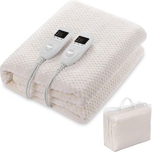 ApexArte® Elektrische onderdeken 2 Persoons - Warmtedeken Elektrisch - Extra Zacht - Beige