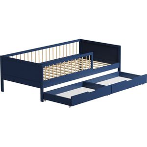 Donkerblauw kinderbed 190x90cm met laden ADAM