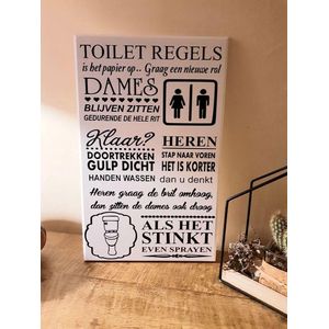Houten tekstbord toilet rules - online kopen | Lage prijs | beslist.nl