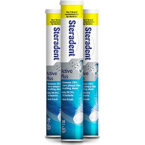 Steradent Reinigingstabletten - Active Plus 3 x 30 Stuks - Voordeelverpakking