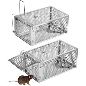 XXL Levenval voor Muizen en Ratten - Diervriendelijke Kooival - Herbruikbaar en Duurzaam - Voor Binnen en Buiten 27 x 14 x 11 cm