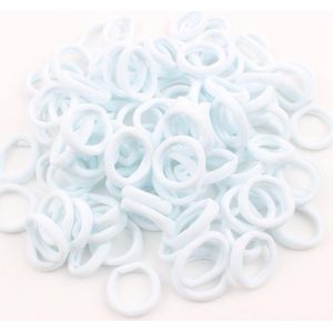50 Stuks Haarelastiekjes Wit - 15Mm - Voordeelverpakking