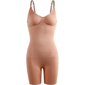 WiseGoods Luxe Naadloze Bodysuit Dames - Body Suit - Lingerie - Ondergoed - Onderbroek - Onderbroeken - Dameskleding - Beige 3XL
