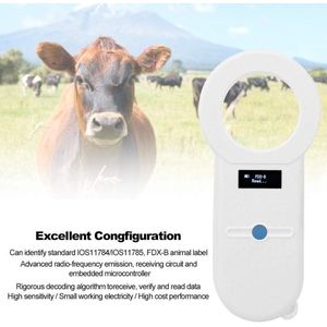 Pet Microchip Scanner 134.2 KHZ Handheld - Draagbaar en Oplaadbaar via USB - Voor Tracking van Dieren zoals Honden, Katten en Varkens