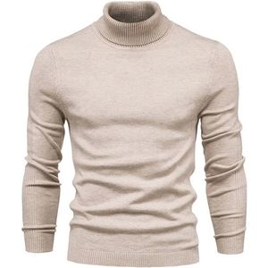 Basic gebreide trui voor heren met rolkraag - Lange mouwen en slim fit voor herfst en winter