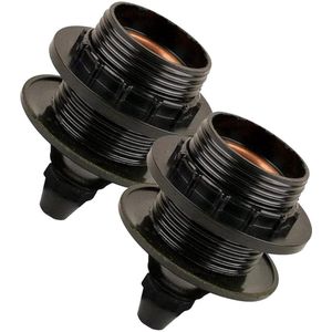 Lamphouder E27 - Ring Flens - Zwart - 2 stuks