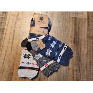 3 Paar - 100% Alpaca Wollen Sokken - Maat 35-38 - Wintersokken - Huissokken - Cadeau Artikel