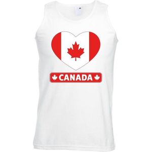 Canada hart vlag singlet shirt/ tanktop wit heren XXL