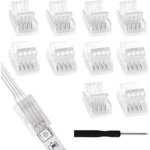 JGS Premium - LED strip connectoren set met tape en schroevendraaier - 10 stuks